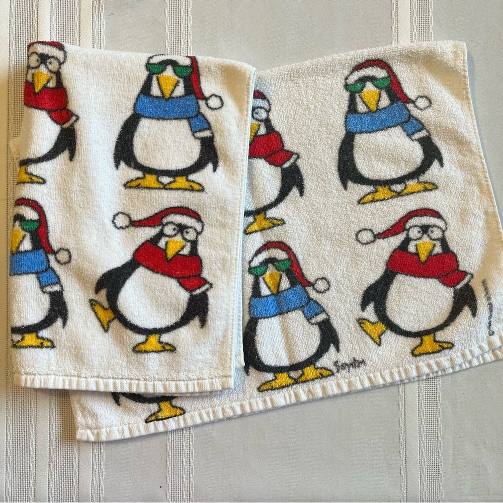 2 Boynton Penguin Holiday Dish Towels